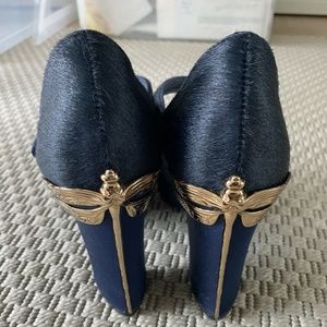 SOLD tory burch designer pony skin shoes fancy heel